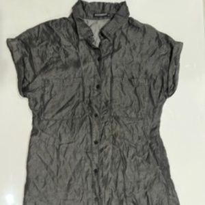 Zilcremo Button Up Dress - Size L - Gray